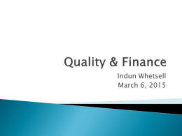 Quality Strategy - South Carolina Hospital Association
