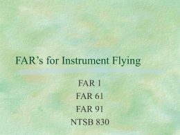 FAR’s for Instrument Flying