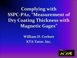Preparing a Coating Inspection Plan
