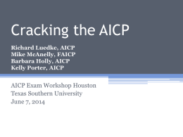 Cracking the AICP Marc Kurbansade, AICP Erica Craycraft, AICP