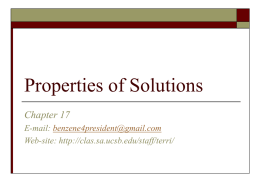 Properties of Solutions - University of California, Santa
