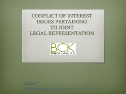 LEGAL REPRESENTATION ISSUES
