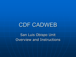 CDF CADWEB - Welcome to Cal Fire/San Luis Obispo County