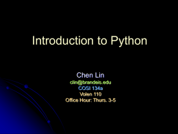 Python Tutorial - Brandeis University