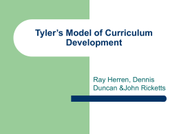Tyler's Model of Curriculum Development