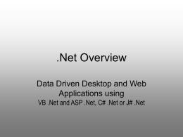 .Net Overview - Webmasters' Support Group: Home