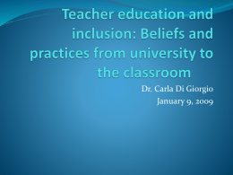 Teacher education and inclusion: Beliefs and practices