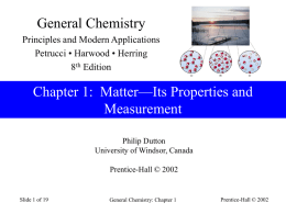 Chapter 1: Matter and Measurement