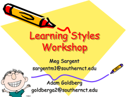 Learning Styles Workshop - Southern Connecticut State
