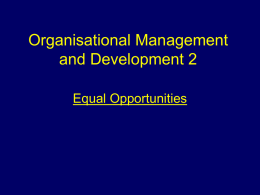 Organisational Management and Development