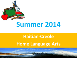 Summer 2014 - Miami-Dade County Public Schools
