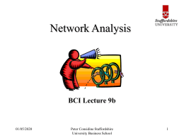 Network Analysis - Staffordshire University