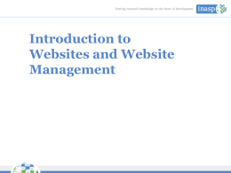 Introduction to Websites and Website Management