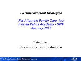 PIP Improvement Strategies for Name of Plan