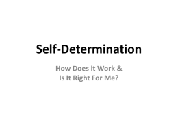 Self-Determination: