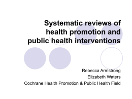 Systematic reviews: what are they and how are they