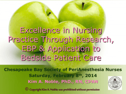 Excellence in Nursing Practice Through Research, EBP