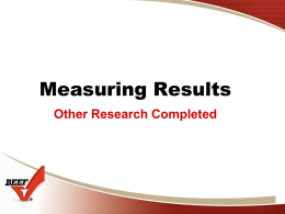Measuring Results - MyBeefCheckoff.com
