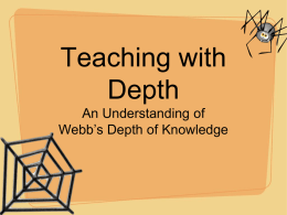Teaching with Depth An Understanding of Webb’s Depth of