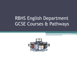 GCSE English Language and Literature GCSE English