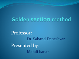 Golden section method - Industrial Engineering Department