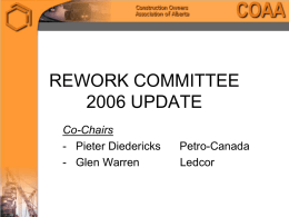 REWORK COMMITTEE 2006 UPDATE
