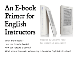 An E-bookPrimer forEnglishInstructors - UNM