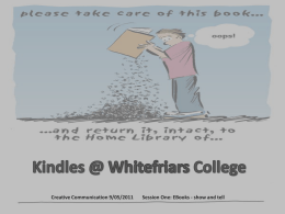 Kindles at Whitefriars College