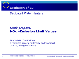 Boiler- & WH labelling and European directive EuP