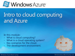 Intro to cloud computing and Azure