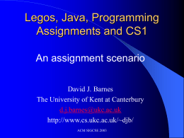 Legos, Java, Programming Assignments and CS1
