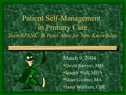 Patient Self-Management: in Primary Care Team SPANK: St