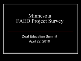 FAEDHH Project Survey - Commission of Deaf, DeafBlind and