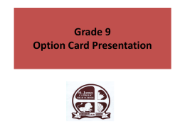 Grade 11 Option Card Presentation