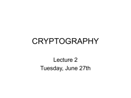 CRYPTOGRAPHY - Brown University