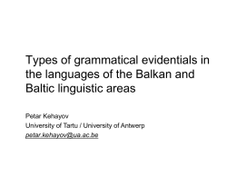 Types of grammatical evidentials in the languages of