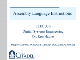 Assembly Language Instructions