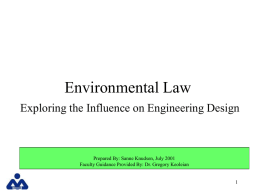 Structural Overview of Environmental Law