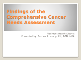 Findings of the Comprehensive Cancer Needs Assessment