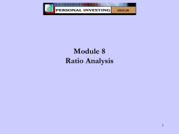 Ratio Analysis - Bellevue College, Washington