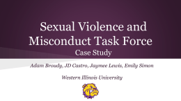 Sexual Violence and Misconduct Task Force Case Study