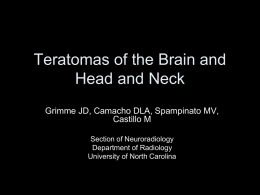 Teratomas of the Head and Neck