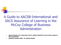 AACSB Assurance of Learning Standards
