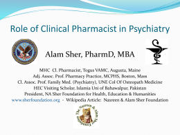 Role of Clinical Pharmacist in Mental Health
