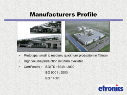 Manufacturer Profile