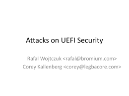 Attacks on UEFI Security