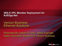 Verizon Business Ethernet Services