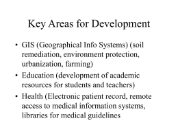 Key Areas for Development