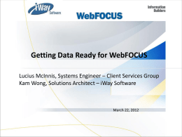 Getting Data Ready for WebFOCUS