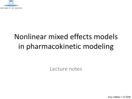 Nonlinear Mixed effects models in pharmacokinetic modeling